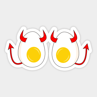 Funny Cartoon Deviled Eggs Sticker